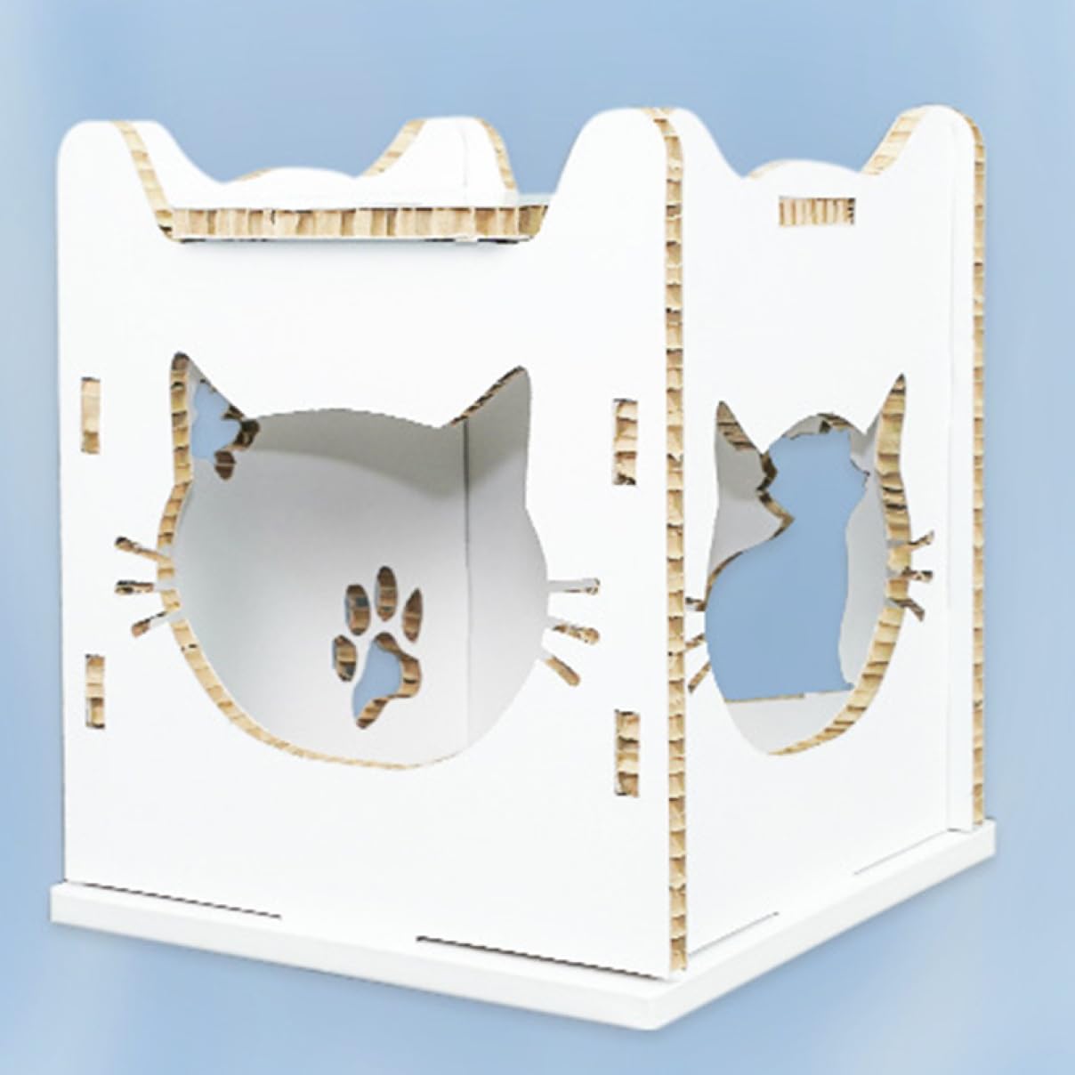Amazon | [JUI3N] ホワイト 猫 爪研ぎハウス 段ボール つめとぎ